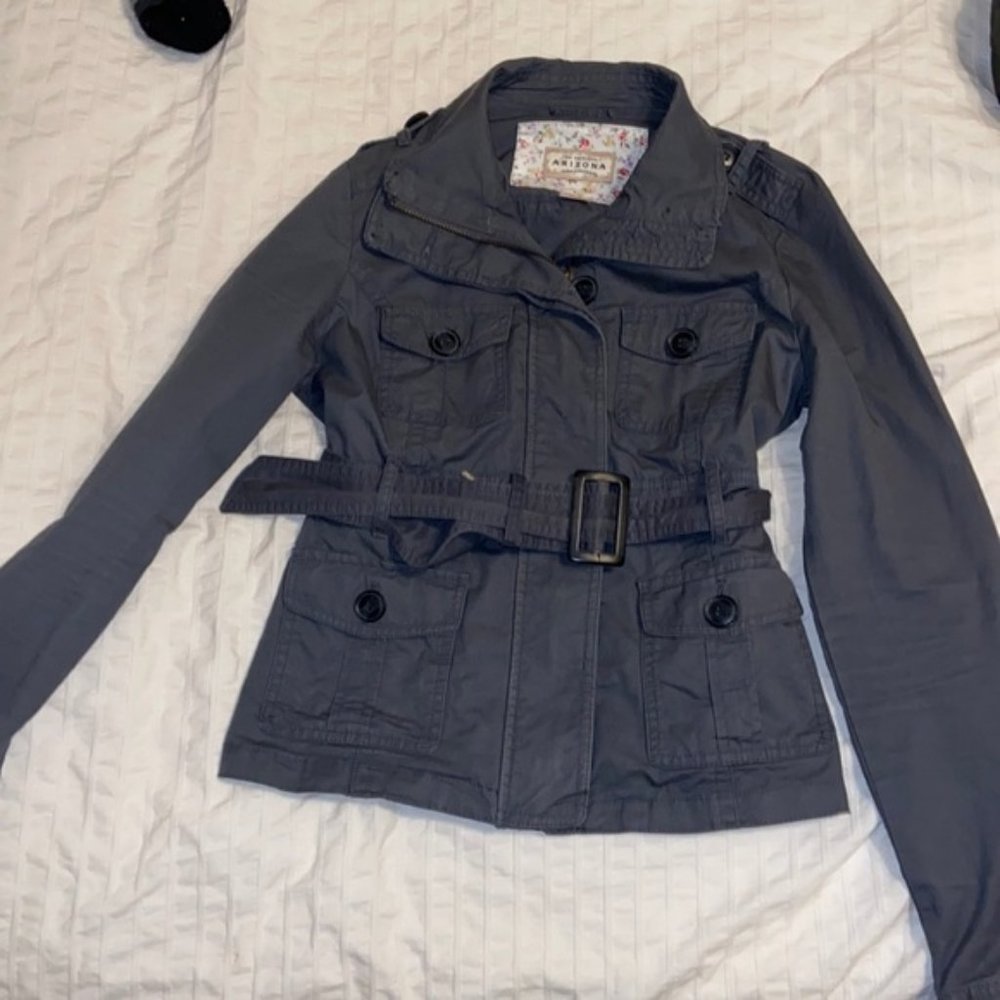 Arizona lightweight belted charcoal utility jacket size small